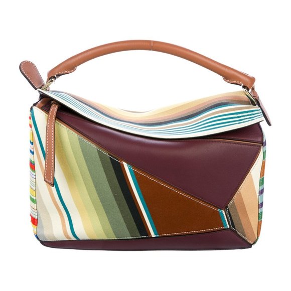 LOEWE Striped Medium Puzzle Bag - Picture 1 of 13